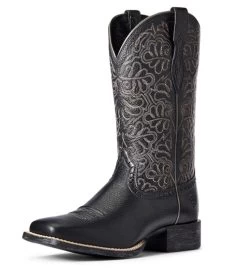 Ariat Round Up Remuda Western Boot -Equestrian Clothing round up remuda black angle 10034024 ariat 98331.1605142780