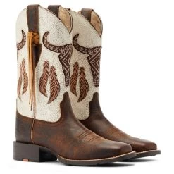 Ariat Round Up Southwest StretchFit Western Boot -Equestrian Clothing round up sw stretchfit brown.wh hero 10044434 ariat 18143.1677192558
