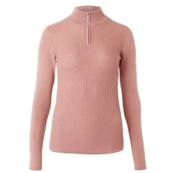B Vertigo Ruth 1/4 Zip Sweater -Equestrian Clothing ruth sweater old rose pink 33546 ORPI b vertigo 89492.1667872970