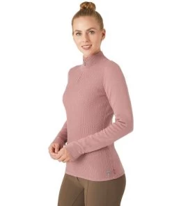 B Vertigo Ruth 1/4 Zip Sweater -Equestrian Clothing ruth sweater old rose pink rider side 33546 ORPI b vertigo 03109.1667873115