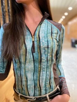 Arista Saguaro Quarter Zip Shirt 8 Arista Saguaro Quarter Zip Shirt -Equestrian Clothing saguaro 1 4 zip ls tq.mulch front 3012 arista 95622.1668903886