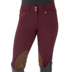 Romfh Sarafina Euro Breeches Knee Patch -Equestrian Clothing sarafina euro breech classic dark raisin 468455 romfh 81137.1665176174