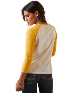 Ariat Serape Baseball Tee -Equestrian Clothing serape baseball tee cocoyolk back 10043810 ariat 19886.1677517144