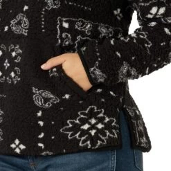 Wrangler Sherpa Zip Pullover -Equestrian Clothing sherpa zip pullover black pocket 112317352 wrangler 55215.1660250340