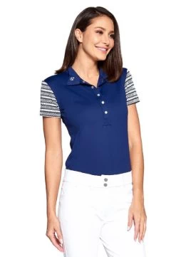 Calverro Short Stripe Show Shirt 7 Calverro Short Stripe Show Shirt -Equestrian Clothing short stripe shirt sea calverro 46534.1622759274