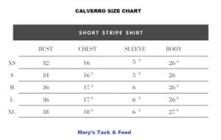 Calverro Short Stripe Show Shirt 8 Calverro Short Stripe Show Shirt -Equestrian Clothing short stripe shirt size guide calverro 95251.1622318080