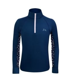Girls RJ Classics Sienna Jr 37.5 Training Shirt -Equestrian Clothing sienna jr shirt navy hearts front SNJ512A rj classics 31582.1670432574
