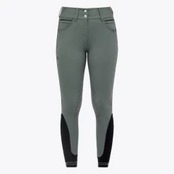 Cavalleria Toscana Silicone Logo Breeches Knee Grip -Equestrian Clothing silicone print ct breeches green front PAD175 JE010 5F00 cavalleria toscana 54400.1659819199