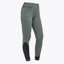 Cavalleria Toscana Silicone Logo Breeches Knee Grip -Equestrian Clothing silicone print ct breeches green side PAD175 JE010 5F00 cavalleria toscana 01197.1659818473