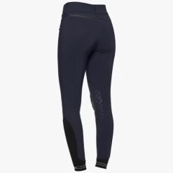 Cavalleria Toscana Silicone Logo Breeches Knee Grip -Equestrian Clothing silicone print ct breeches navy back PAD175 JE010 7E00 cavalleria toscana 53455.1659819220