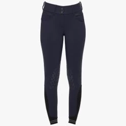 Cavalleria Toscana Silicone Logo Breeches Knee Grip -Equestrian Clothing silicone print ct breeches navy front PAD175 JE010 7E00 cavalleria toscana 84878.1659819161