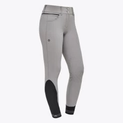 Cavalleria Toscana Silicone Logo Breeches Knee Grip -Equestrian Clothing silicone print ct breeches taupgrey side PAD175 JE010 8C00 cavalleria toscana 55462.1659819253