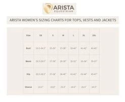 Arista Catori Quarter Zip Shirt 9 Arista Catori Quarter Zip Shirt -Equestrian Clothing size chart arista 47703.1672851879