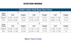 Ovation Child's Sofia Field Boot 7 Ovation Child's Sofia Field Boot -Equestrian Clothing size chart kids sofia nogrip field boot 471003 ovation 64876.1624655096