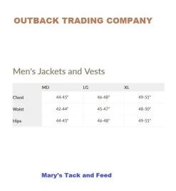 Men's Outback Trading Arden Jacket -Equestrian Clothing size chart men jacket vest outback 67460.1607207783
