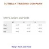 Outback Trading Men's Cooper Shirt Jacket -Equestrian Clothing size chart men jacket vest outback 98051.1607797053
