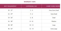 Hobby Horse Dania Show Tunic -Equestrian Clothing size chart tops hobby horse 14596.1584047721