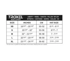 Troxel Intrepid Helmet -Equestrian Clothing size chart troxel 63436.1598911019
