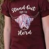 Cruel Girls Stand Out From The Herd Tee -Equestrian Clothing stand out from herd tee burgundy lifestyle detail CTK8550002 miller 68422.1653079652