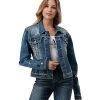 Grace In LA Star Denim Jacket 1 Grace In LA Star Denim Jacket -Equestrian Clothing star denim jacket front w grace la 87588.1690416548