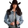 Stetson Ladies Sherpa Denim Jacket -Equestrian Clothing stetson denim jacket denim front 1109805940075 stetson 33960.1665015852