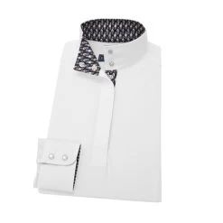 Essex Classics Talent Yarn Shirt Straight Collar -Equestrian Clothing straight collar LS horses navy ESL24W1 essex 30306.1660254604