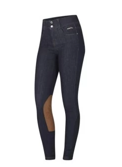 Kids Kerrits Stretch Denim Breeches Knee Patch -Equestrian Clothing stretch denim kp breech side2 60551 kerrits 81862.1615676673