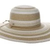 Capelli Yuri Striped Toyo Straw Hat -Equestrian Clothing striped wide brim sun hat CSW421 WHITE capelli 77617.1691342690