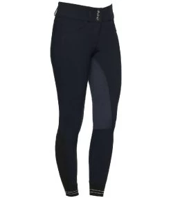 Cavalleria Toscana Suede Full Seat Breeches -Equestrian Clothing suede seat high rise breech navy side PAD156 JE010 7001 CT 34520.1633562252