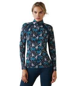 Ariat Sunstopper 2.0 1/4 Zip Baselayer Print -Equestrian Clothing sunstopper 2.0 baselayer mosaic front 10043591 ariat 47061.1691196627