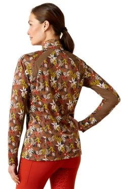 Ariat Sunstopper 2.0 1/4 Zip Baselayer Print -Equestrian Clothing sunstopper 2.0 print ls cnt.flor back 10046676 ariat 28335.1691196804