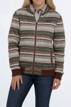 Cinch Sweater Knit Bomber Jacket 9 Cinch Sweater Knit Bomber Jacket -Equestrian Clothing sweater knit bomber sherpa multicolor front MAJ9861001 cinch 27427.1638659661