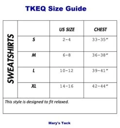 TKEQ TROT Crew Sweatshirt -Equestrian Clothing sweatshirts size guide tkeq 41616.1688590134