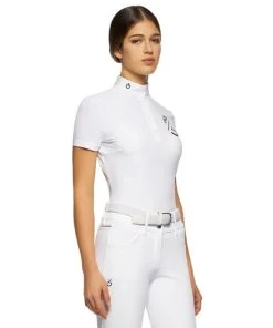 Cavalleria Toscana CT Team Red Stripe Polo -Equestrian Clothing team compet polo ss white side POD274 JE022 0001 CT 97725.1640128184