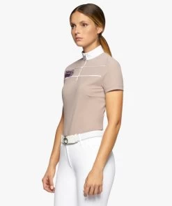 Cavalleria Toscana Team Daytona Polo Short Sleeve -Equestrian Clothing team daytona polo ss blush side POD297 JE022 1A00 cavalleria toscana 33437.1661549163