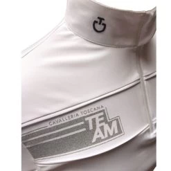 Cavalleria Toscana Team Daytona Polo Short Sleeve -Equestrian Clothing team daytona polo ss white logo POD297 JE022 0001 cavalleria toscana 68071.1661550817