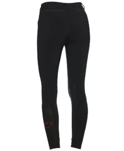 Cavalleria Toscana Team Red Stripe Knee Grip Breeches -Equestrian Clothing team red stripe breech black back PAD160 JE010 9999 CT 91249.1639868900