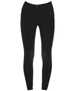 Cavalleria Toscana Team Red Stripe Knee Grip Breeches -Equestrian Clothing team red stripe breech black front PAD160 JE010 9999 CT 50435.1639868501