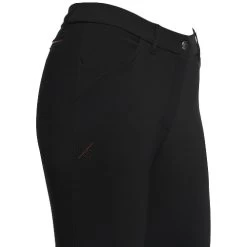 Cavalleria Toscana Team Red Stripe Knee Grip Breeches -Equestrian Clothing team red stripe breech black front logo PAD160 JE010 9999 CT 28929.1639868516