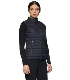 Cavalleria Toscana Team Red Stripe Quilted Vest -Equestrian Clothing team red stripe vest navy side GLD250 NY086 7901 CT 97915.1642285527