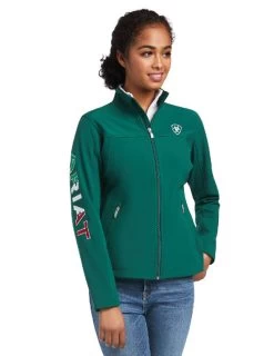 Ariat Team Softshell Mexico Jacket -Equestrian Clothing team softshell mexico verde front 10039460 ariat 90166.1645224043