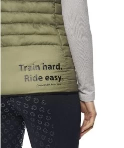 Cavalleria Toscana Team Red Stripe Quilted Vest -Equestrian Clothing team stripe vest verde back motto GLD250 NY086 5D00 CT 13737.1642285556