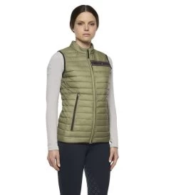 Cavalleria Toscana Team Red Stripe Quilted Vest -Equestrian Clothing team stripe vest verde side GLD250 NY086 5D00 CT 58047.1642285531