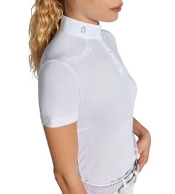 Cavalleria Toscana Tech Piqué Polo Short Sleeve -Equestrian Clothing tech pique polo SS white side POD351 PA005 0001 CT 37055.1688778949