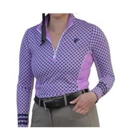Arista Triple Bar Gingham Quarter Zip Shirt 10 Arista Triple Bar Gingham Quarter Zip Shirt -Equestrian Clothing triple bar gingham lilac navy arista 23010.1645831403