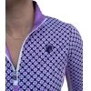 Arista Triple Bar Gingham Quarter Zip Shirt -Equestrian Clothing triple bar gingham lilac navy detail arista 70855.1645831410