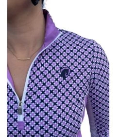 Arista Triple Bar Gingham Quarter Zip Shirt