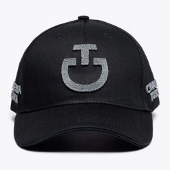 Cavalleria Toscana Tufted Stitch Cap -Equestrian Clothing tufted stitch cap black front CPU023 GA002 9999 CT 55427.1678573877