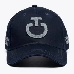 Cavalleria Toscana Tufted Stitch Cap -Equestrian Clothing tufted stitch cap navy front CPU023 GA002 7901 CT 01207.1678573790