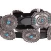 Kamberley Turquoise Concho Leather Belt -Equestrian Clothing turquoise leather belt black 6072 kamberley group 95362.1659217337